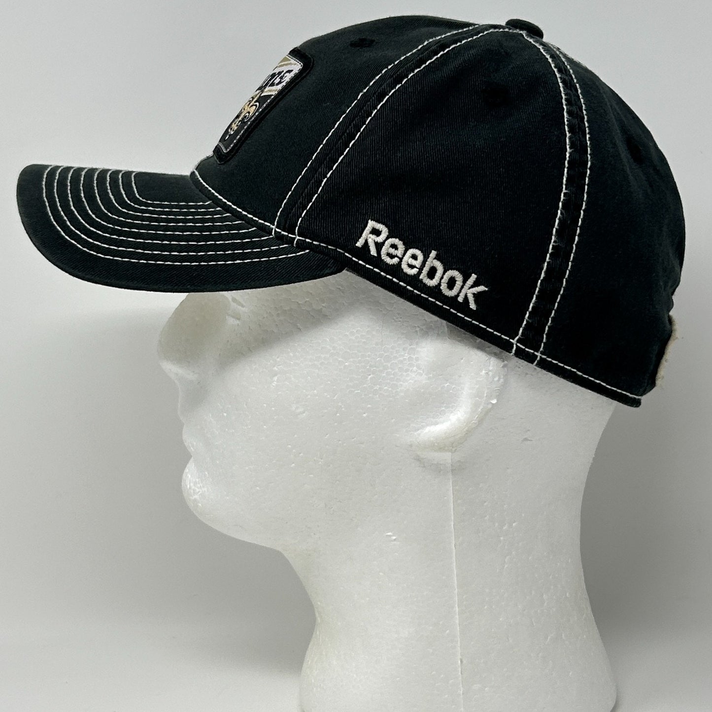 New Orleans Saints 2009 NFC Champions Hat Baseball Cap Reebok Black FlexFit OSFA