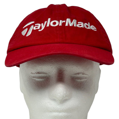 TaylorMade Dad Hat Red Golf Golfer Golfing Six Panel Strapback Baseball Cap