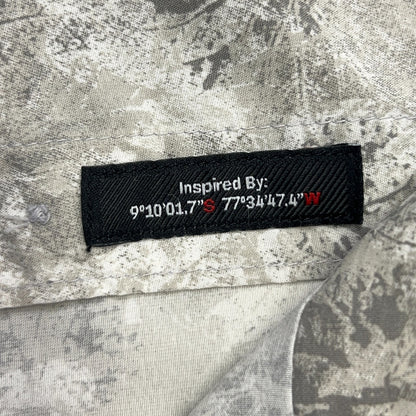 Marmot Button Front Shirt Gray Floral Shilla Peru Inspired Short Sleeve M Medium