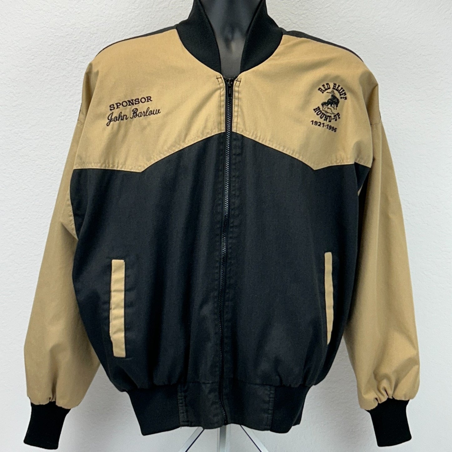 Vintage 90s Red Bluff Round Up Jacket 1996 Rodeo California PRCA Beige L Large