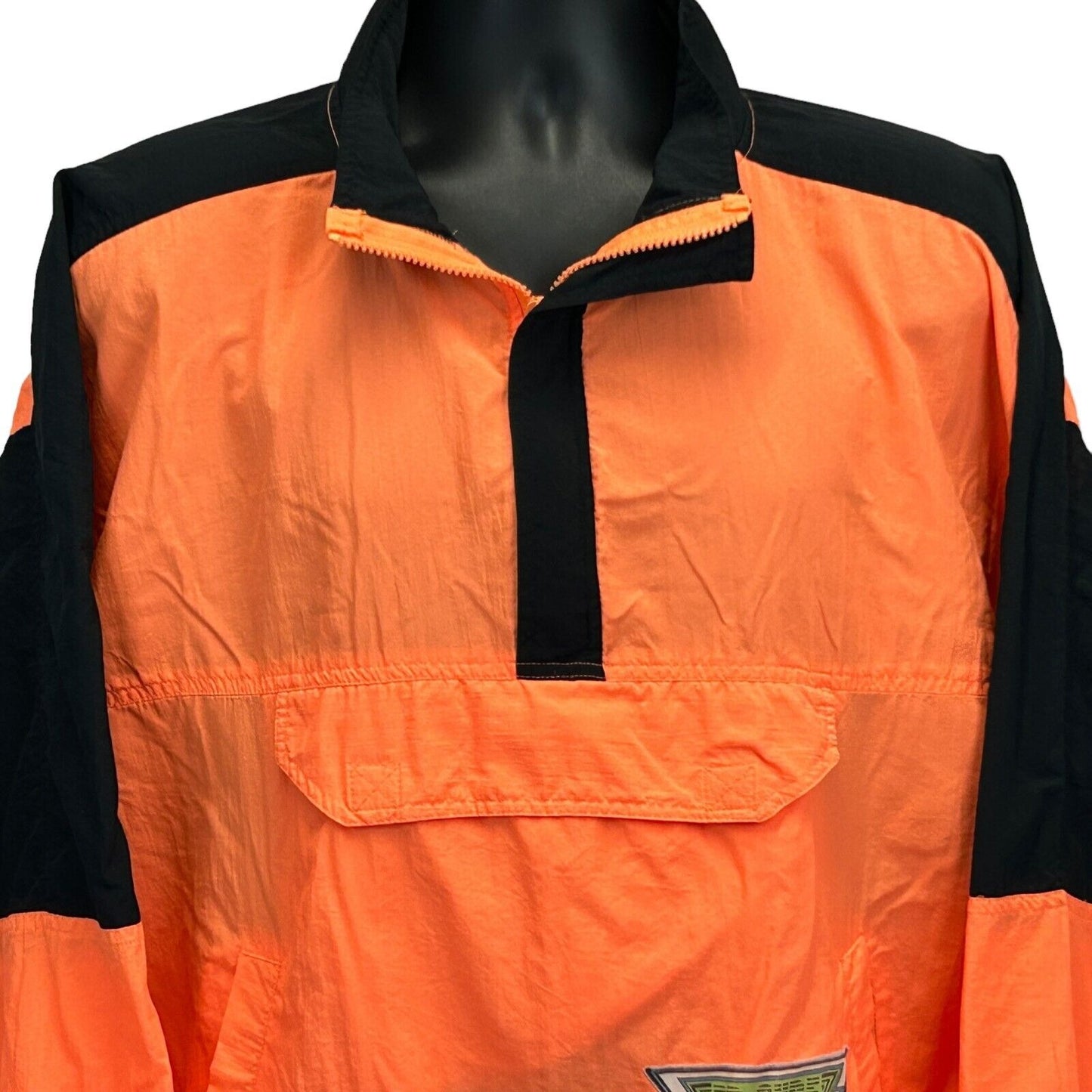 BB Surf Vintage Windbreaker Jacket X-Large 90s Surfer Surfing Mens Orange