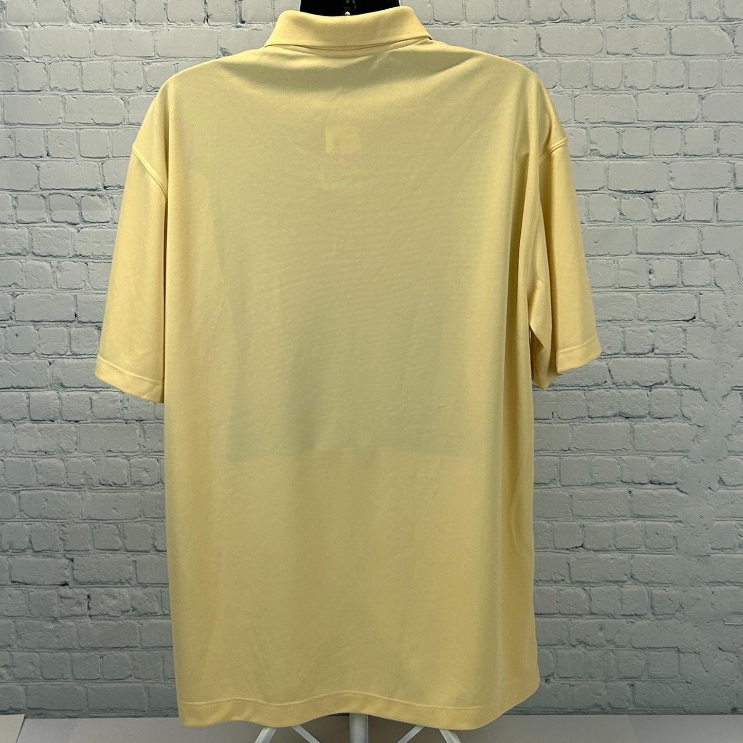 Nike Golf Tree of Life Polo Shirt Golfing Golfer Dri Fit Yellow Mens XXL 2XL