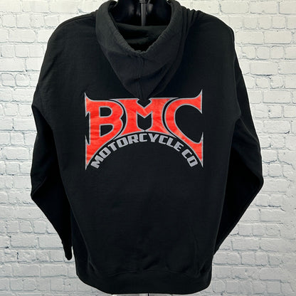BMC Motorcycle Co Hoodie Hooded Sweatshirt Biker Black Mens XL X-Large