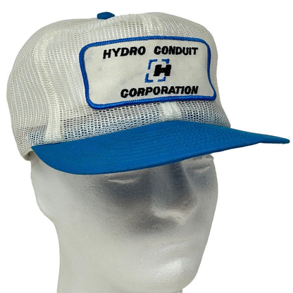 Hydro Conduit Corporation Vintage 90s Trucker Hat White Full Mesh Baseball Cap