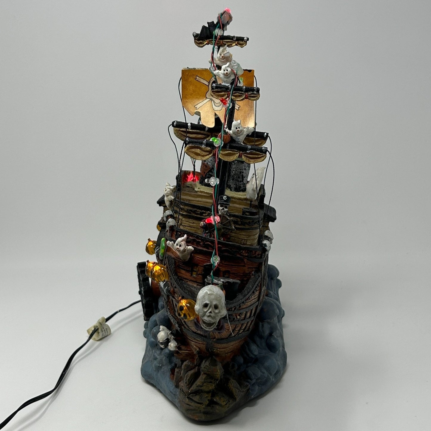 Halloween Village Pirate Ship With Motion Movement LED Lights Sea Ghost Target