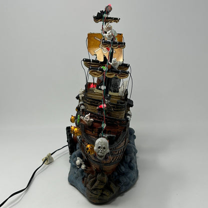 Halloween Village Pirate Ship With Motion Movement LED Lights Sea Ghost Target