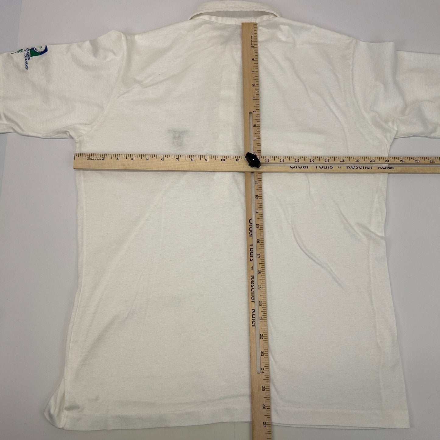 Vintage 80s Gleneagles CC Country Club Polo Shirt Plano Texas Golf White L Large