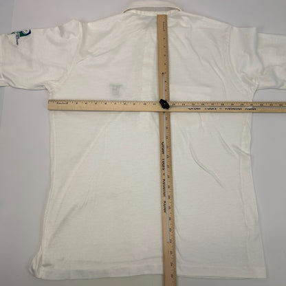 Vintage 80s Gleneagles CC Country Club Polo Shirt Plano Texas Golf White L Large