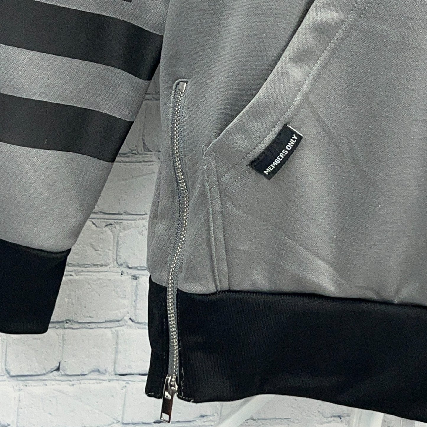 Members Only MO Academy Hoodie Hooded Sweatshirt 1975 Long Sleeve Gray M Medium