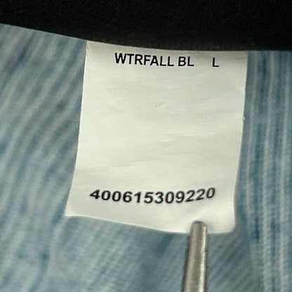 Rock & Republic Polo Shirt Short Sleeve Pocket Striped Blue L Large