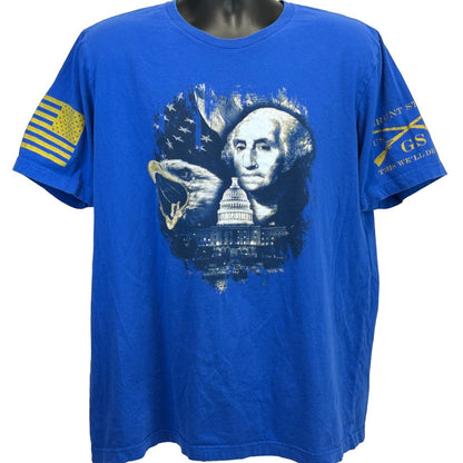 Grunt Style George Washington Capitol Building T Shirt XL X-Large Tee Mens Blue