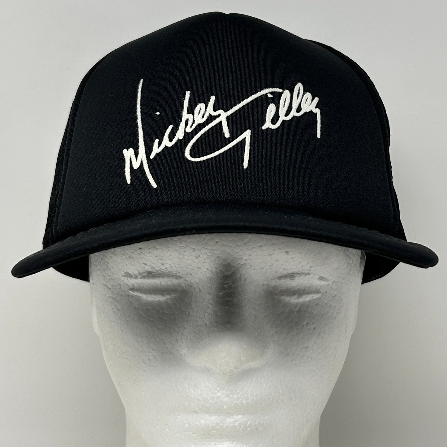 Vintage 80s Mickey Gilley Trucker Hat Baseball Cap Country Mesh Snapback Black