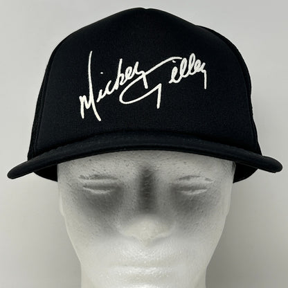 Vintage 80s Mickey Gilley Trucker Hat Baseball Cap Country Mesh Snapback Black