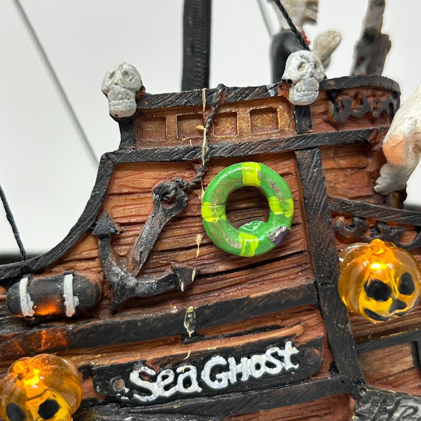 Halloween Village Pirate Ship With Motion Movement LED Lights Sea Ghost Target
