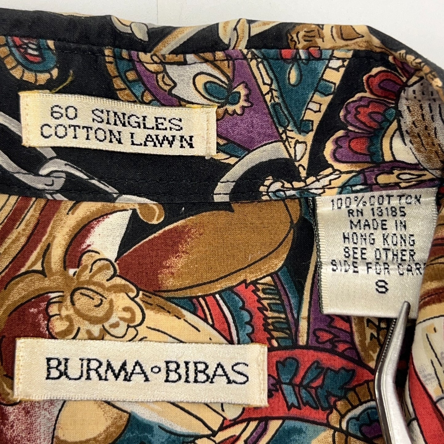 Vintage 90s Pirate Ship Roulette Button Front Shirt Black Burma Bibas S Small