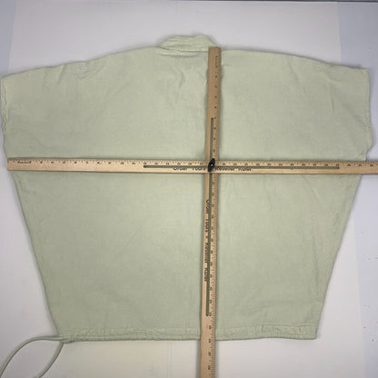 Drawstrings of Malibu Poncho Top Womens OSFM Green V‑Neck Made in USA Cotton