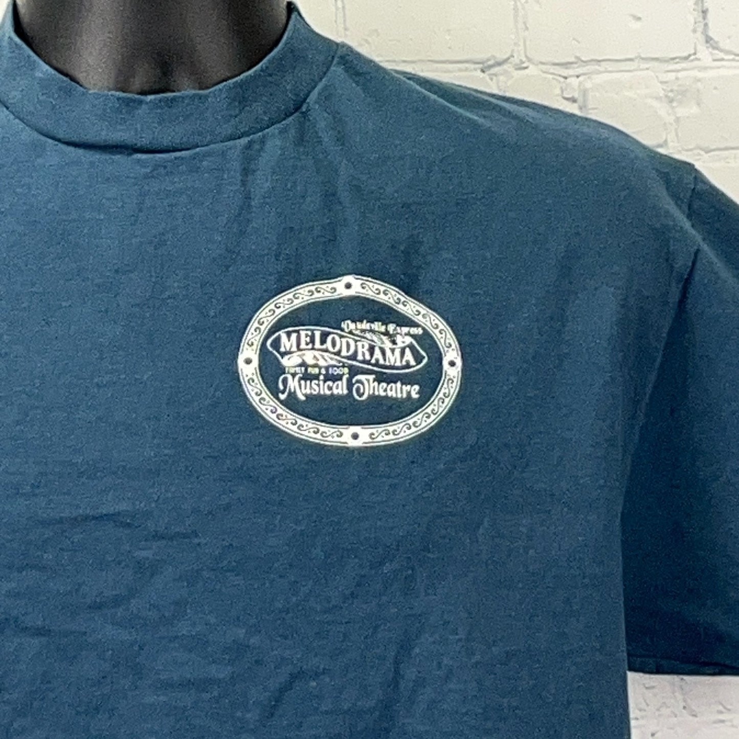 Vintage 90s Vaudeville Express Melodrama Musical Theatre T Shirt Blue L Large