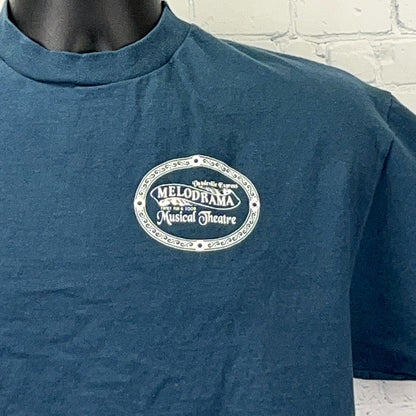 Vintage 90s Vaudeville Express Melodrama Musical Theatre T Shirt Blue L Large