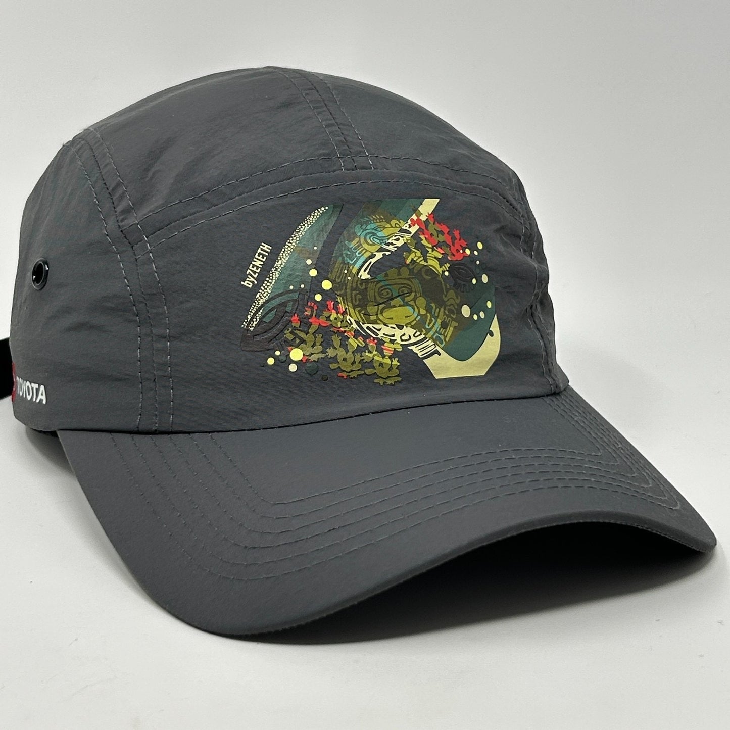 Toyota ByZeneth Camp Hat Baseball Cap Art Mural Mexican 5 Panel Strapback Gray