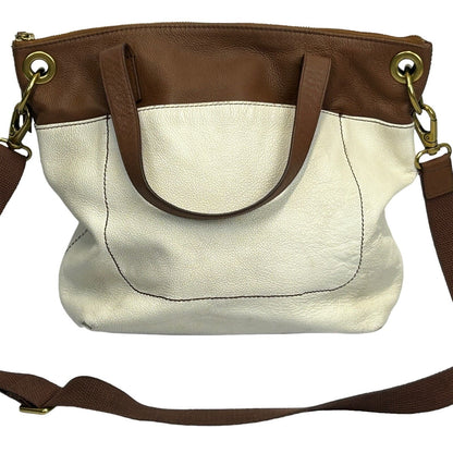 Bolso bandolera grande de piel granulada Keely de Fossil en color blanco hueso para mujer