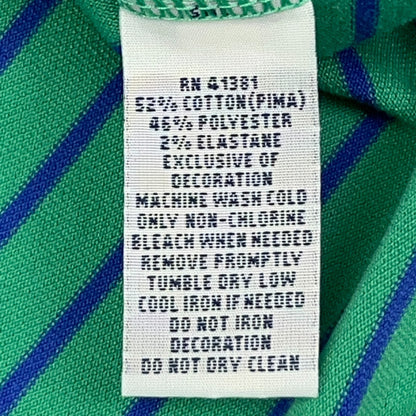 Polo Golf Ralph Lauren Polo Shirt Mens 2XL XXL Green Blue Stripe Performance