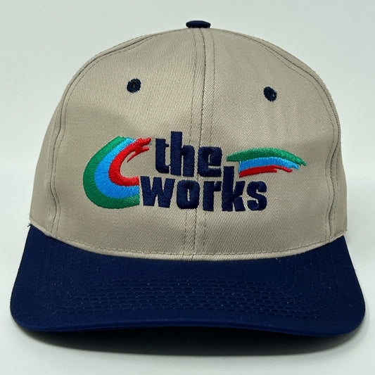 Vintage 90s The Works Hat Baseball Cap The Supreme Cap 6 Panel Snapback Beige