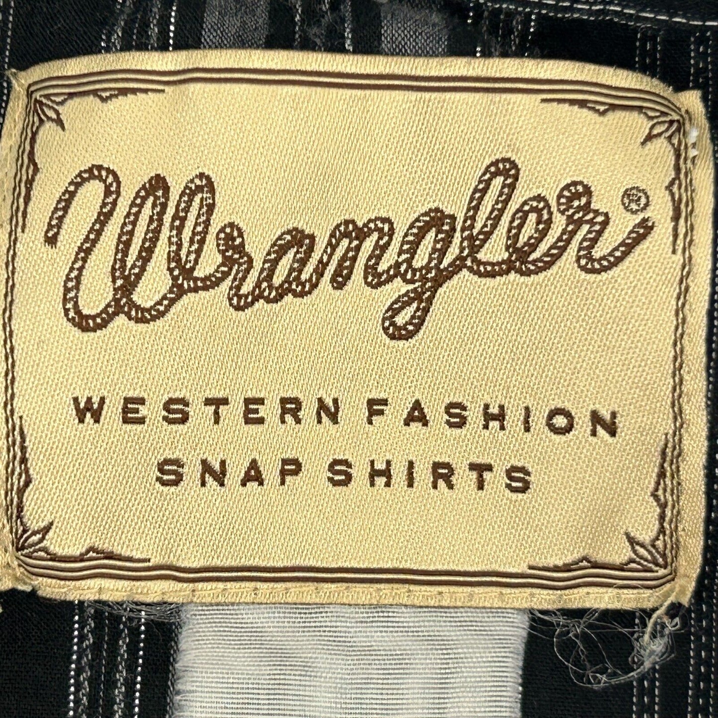 Camisa Wrangler plateada con rayas vintage de los años 90 con broche de perlas talla 2XL XXL Western para hombre, color negro