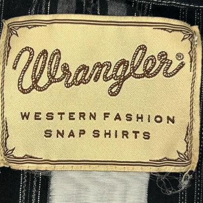 Wrangler 银色条纹复古 90 年代珍珠按扣衬衫 2XL XXL 西部男式黑色