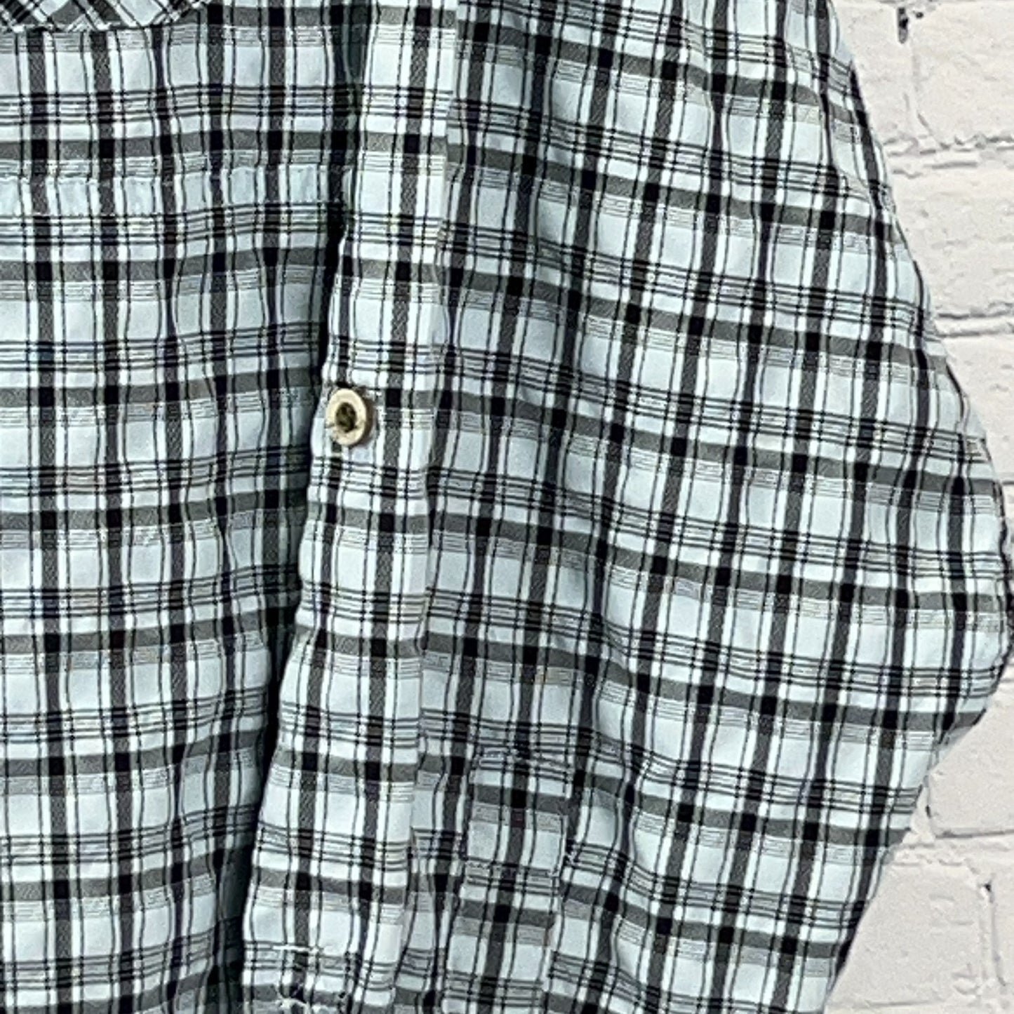 Wrangler x ATG Button Front Shirt All Terrain Gear Vented Blue Plaid XXL 2XL