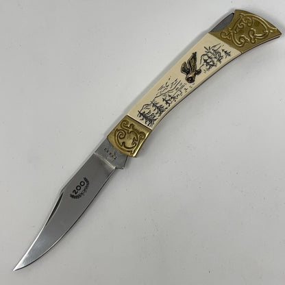 Vintage Bald Eagle Pocket Folding Knife American International Mint Japan