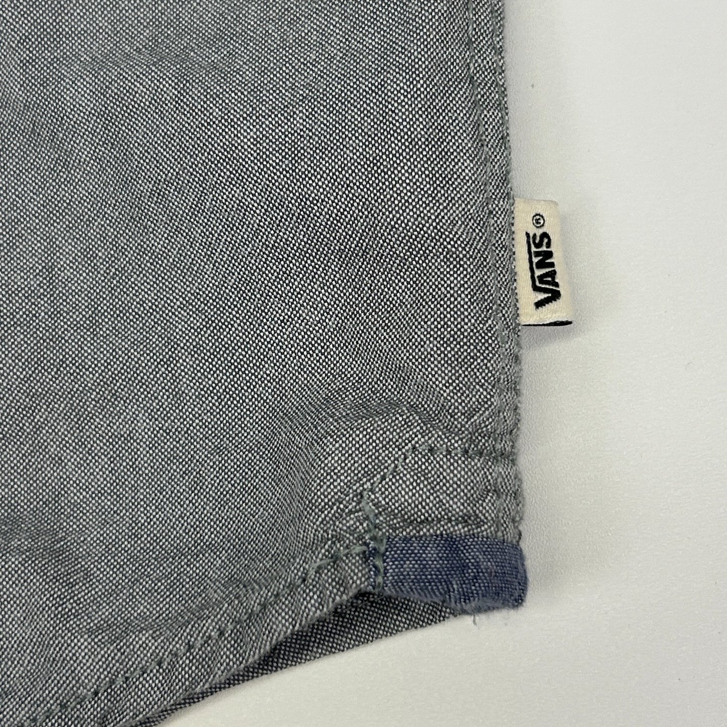 Vans x Chima Ferguson Button Front Shirt Gray Wolf Logo Skater Skating L Large - Neon Vintage