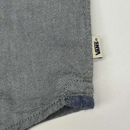 Vans x Chima Ferguson Button Front Shirt Gray Wolf Logo Skater Skating L Large - Neon Vintage