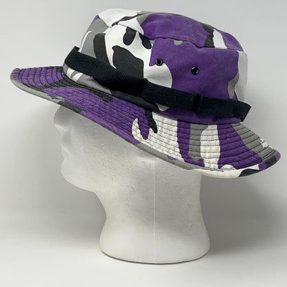 Camouflage Bucket Hat Purple Military Army Camo Fishermans Hat Pail Hat S-M