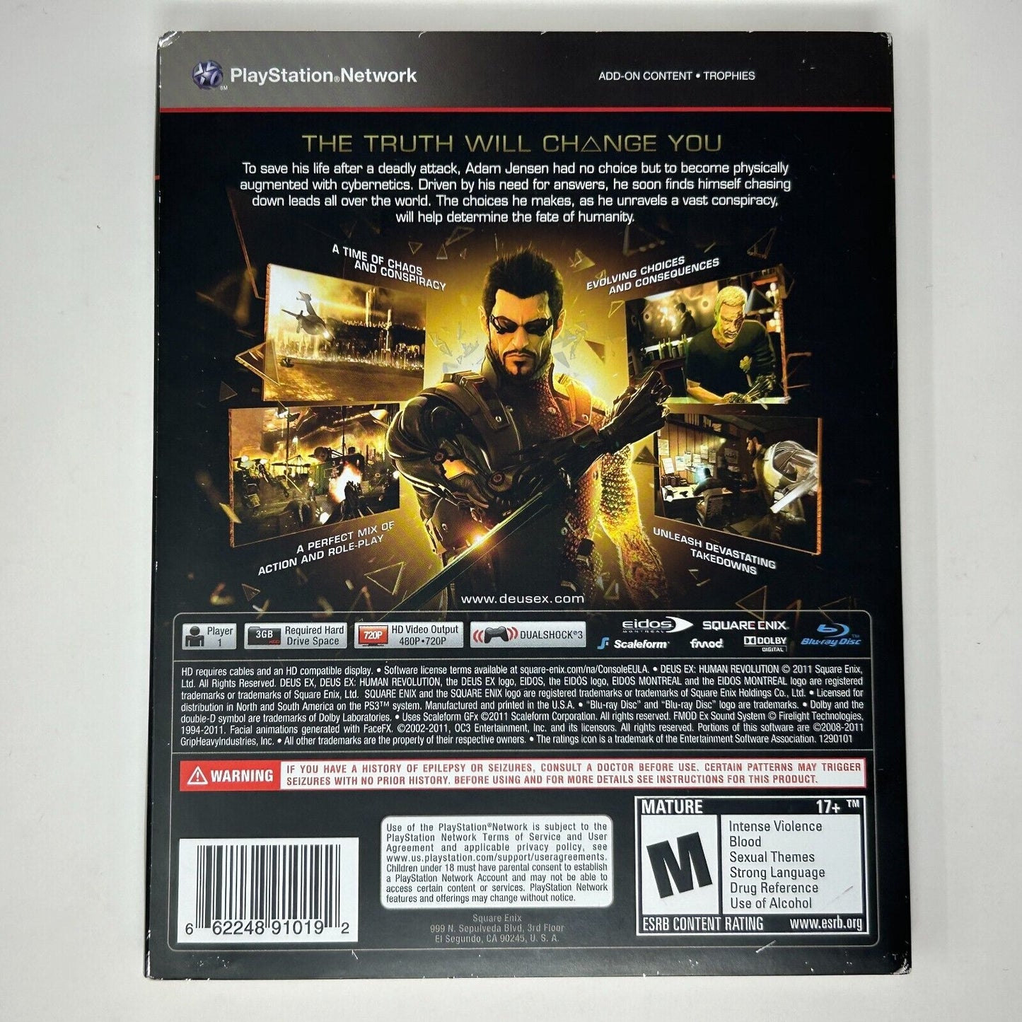 Lot of 2 PS3 Video Games Deus Ex Human Revolution & Assassins Creed Brotherhood
