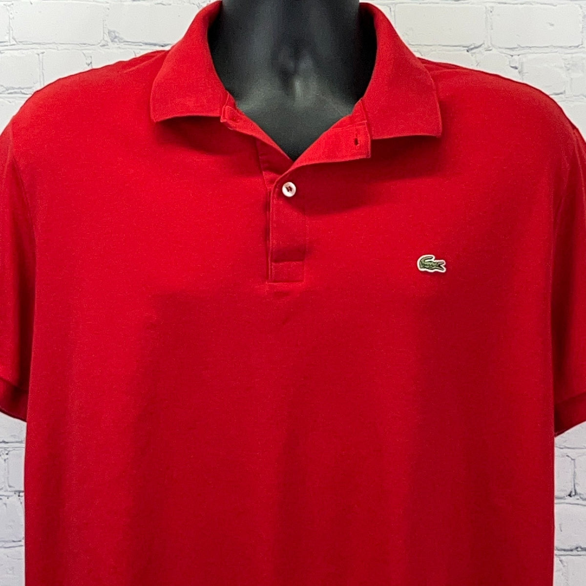Lacoste Polo Shirt Mens XL X-Large Red Regular Fit Cotton Crocodile Logo Peru