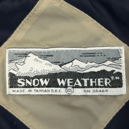 Vintage 80s Snow Weather Puffer Ski Jacket Skier Skiing Beige Womens 20 1/2