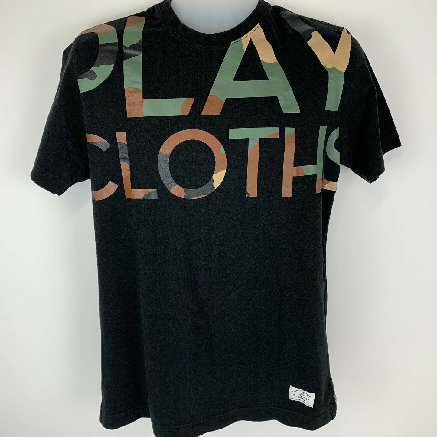 Play Cloths Our Gang 77 T 恤 中号 迷彩 Clipse Rap T 恤 男式 黑色