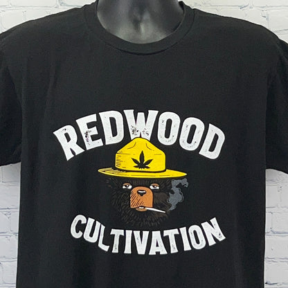 Redwood Cultivation Grow Team T Shirt L Large Black Cannabis Weed Marijuana Tee