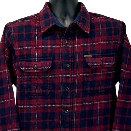 Orvis Big Bear Heavyweight Flannel Shirt Jacket Mens M Medium Red Shacket Plaid