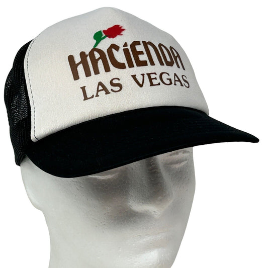 Hacienda Casino Vintage 80s Trucker Hat Las Vegas Black Snapback Baseball Cap