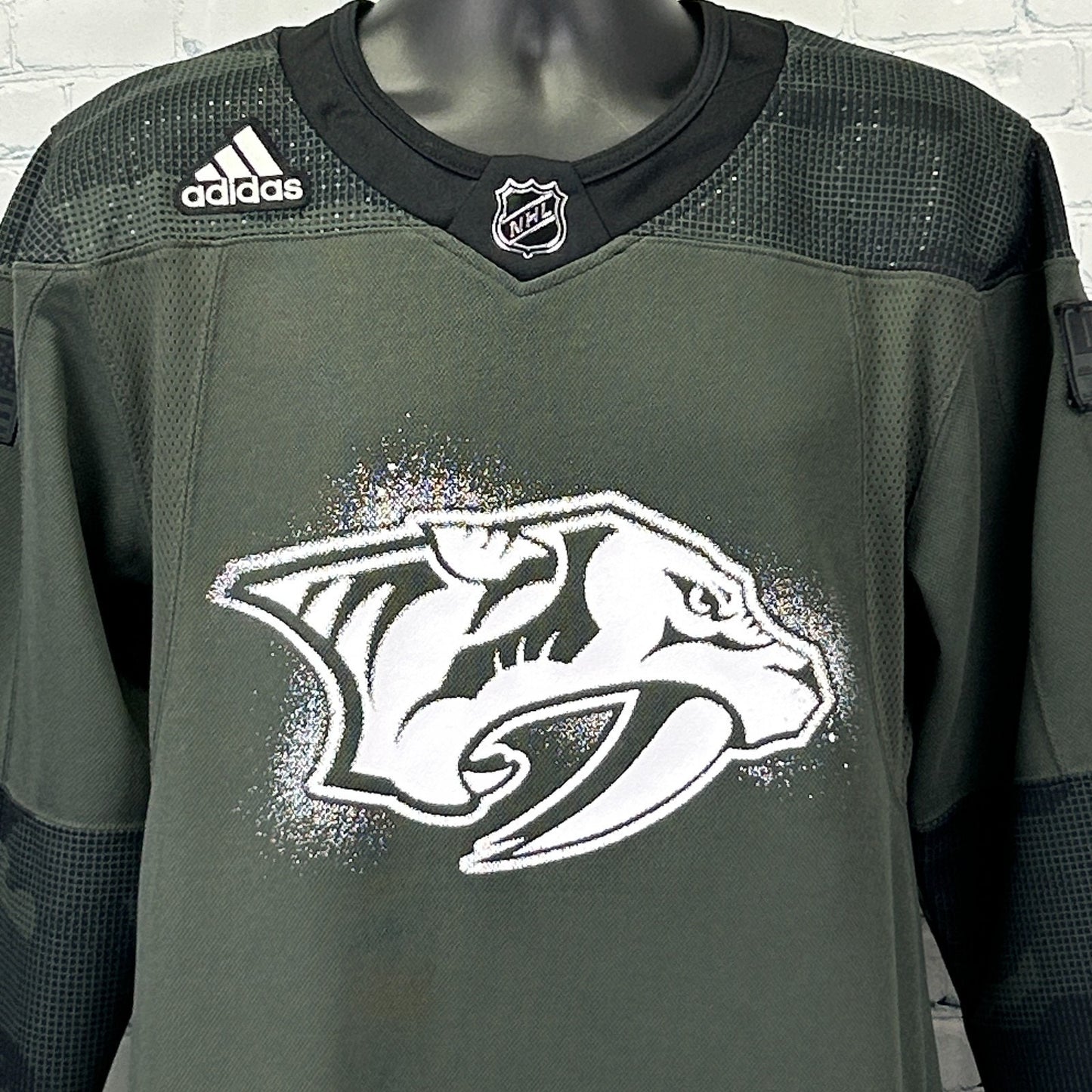 Nashville Predators Military Jersey Adidas I Salute Service NHL Green Mens 42