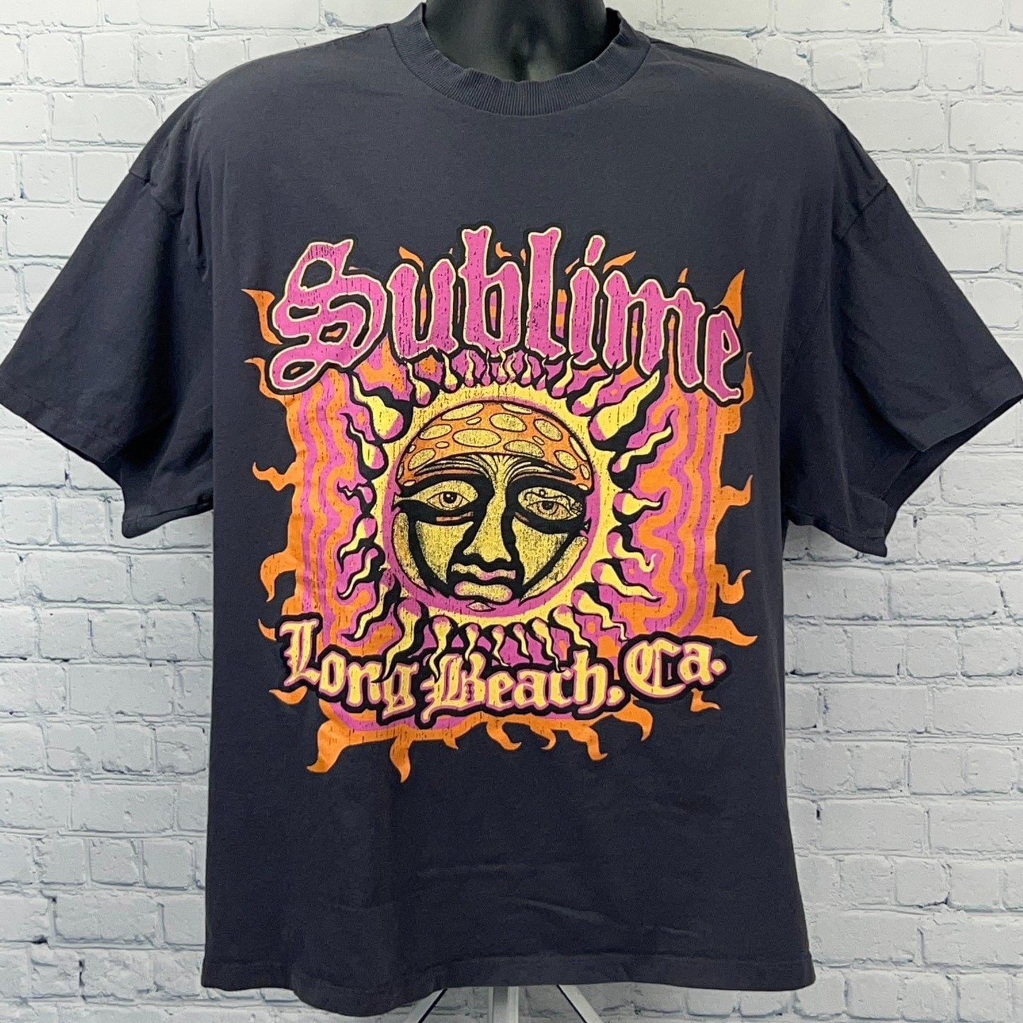 Sublime Long Beach California T Shirt Band Divided H&M Gray Oversized S Small
