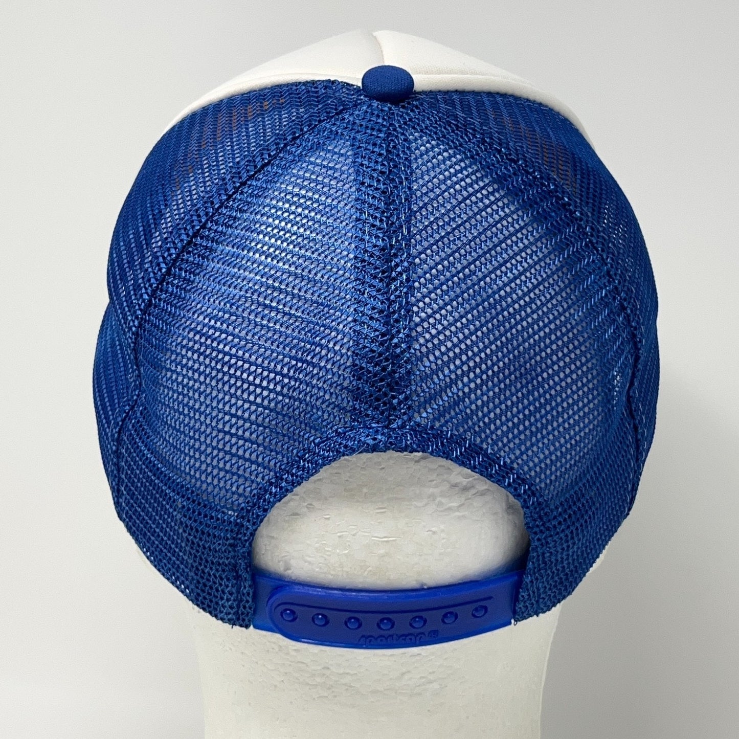 Vintage 80s Izorline Fishing Line Trucker Hat Baseball Cap Shark Snapback Blue