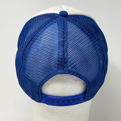 Vintage 80s Izorline Fishing Line Trucker Hat Baseball Cap Shark Snapback Blue