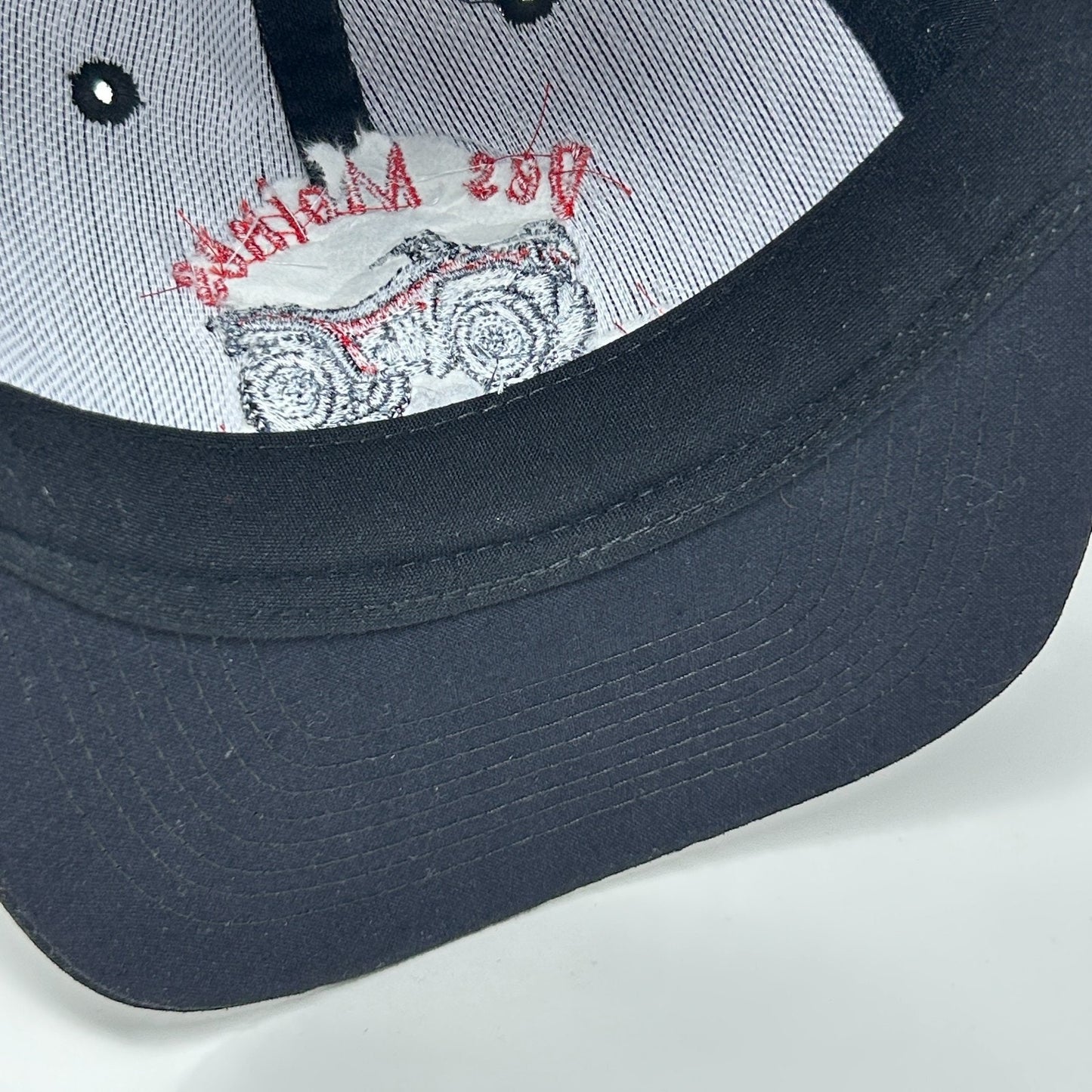 Vintage 90s Des Moines ATV Hat Baseball Cap Iowa Four Wheeler Snapback Black