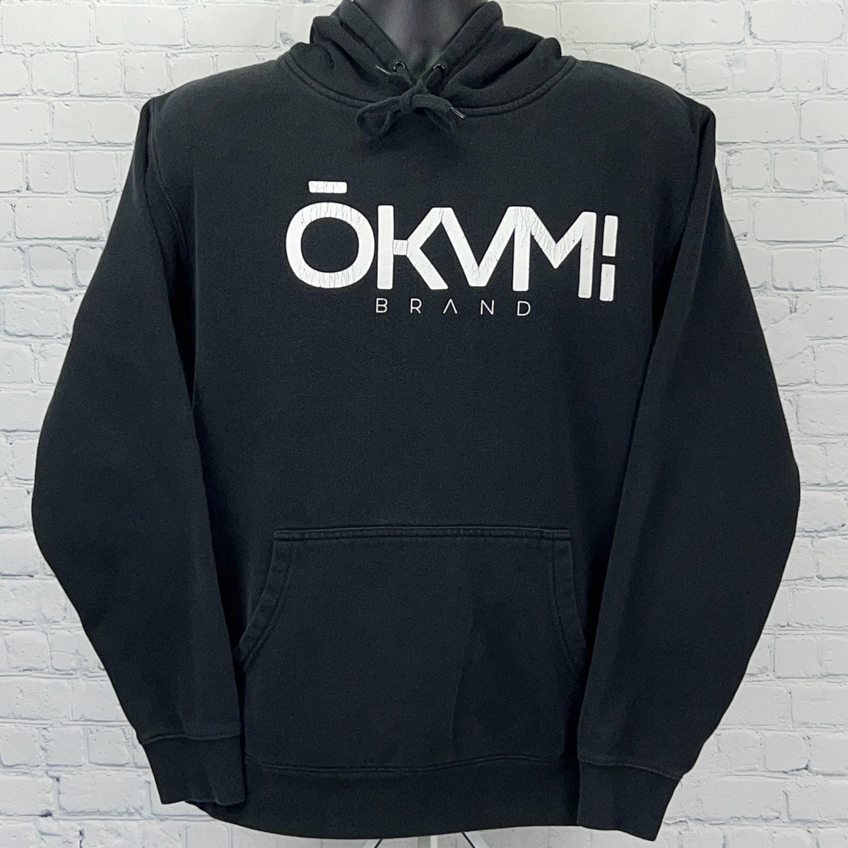 Okami Brand Wolves By Design Hoodie Mens M Medium Black Double Wolf Graphic