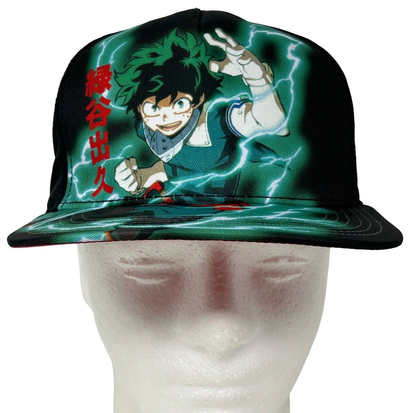 Gorra de béisbol con cierre trasero de Izuku Midoriya de My Hero Academia, color negro, manga y anime Deku