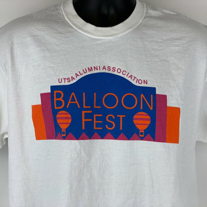 REMAX Hot Air Balloon Festival Vintage 90s Camiseta grande UTSA Texas para hombre blanca