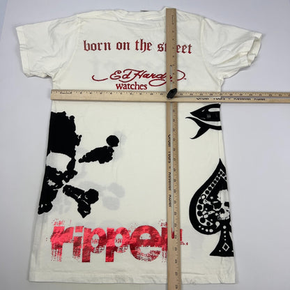 Ed Hardy Watches Smet Ripper T Shirt Christian Audigier USA Made White S Small