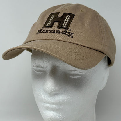 Hornady Ammunition Dad Hat Baseball Cap Firearms Bullets Strapback Khaki Beige